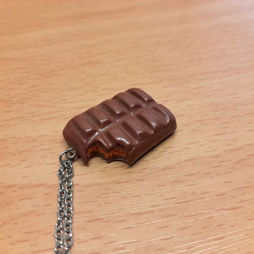 Chocolate-Orange Necklace handmade new from polymer clay