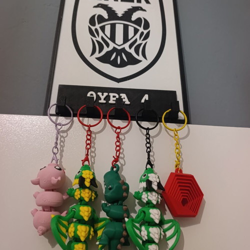 Κλειδοθήκη τοίχου ΠΑΟΚ 3D εκτυπωμένη καινούργια με 5 γάντζους
