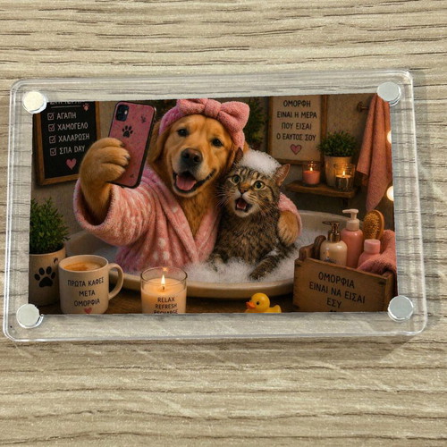 Acrylic Spa Selfie Pets Fridge Magnet new