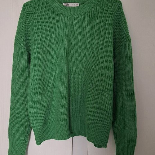 Zara green knitted pullover like new, L/M