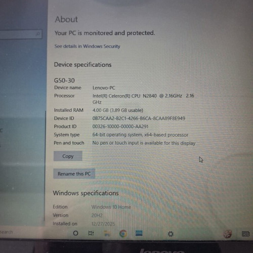 Laptop Lenovo G50-30 like new, 15.6 inch, 4GB RAM, 500GB HDD