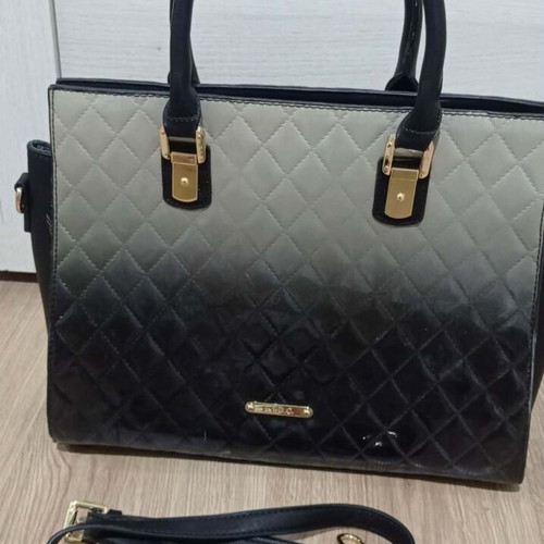 Lydc London tote bag used, black and gray ombre effect