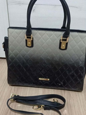 Lydc London tote bag used, black and gray ombre effect