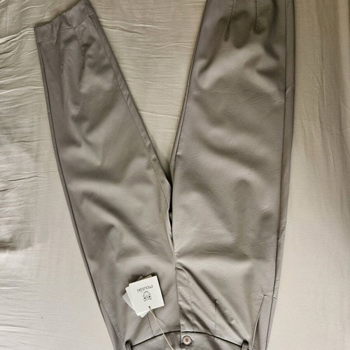 Moutaki pants gray new, leather texture, size M