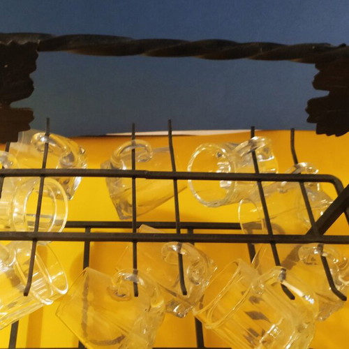 Ouzo glass set like new with 11 glasses and stand