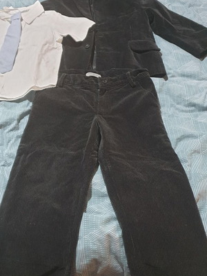 Corduroy suit, mandarino pants, shirt, tie. 4 years old, height 104cm