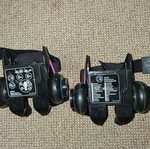 Razor Jetts Heel Wheels used, adjustable size, black with blue and pink details