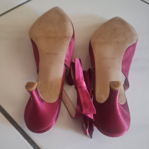 Intrend Max Mara satin low heel shoes size 40 like new, pink