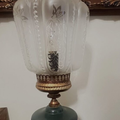 Vintage table lamp, oil lamp style