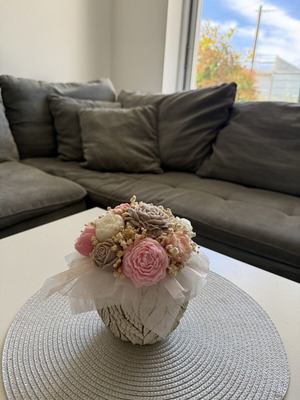 Soy Wax Candle Bouquet in Ceramic Pot New