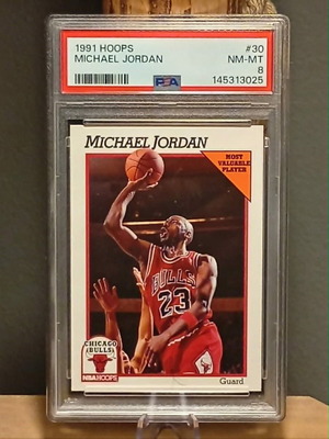Michael Jordan 1991-92 NBA Hoops card like new #30 PSA 8