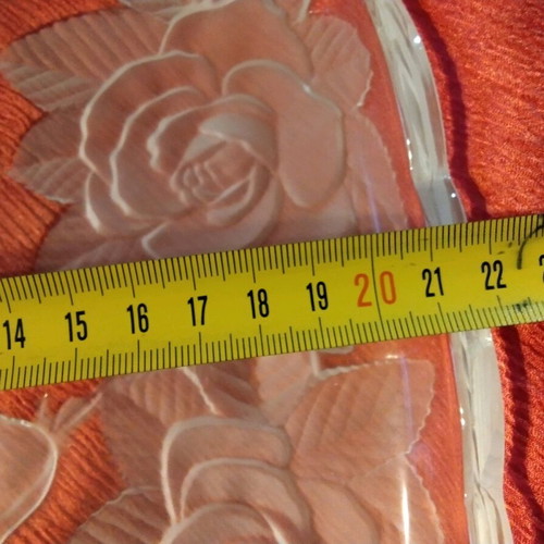 Crystal serving tray with handmade roses vintage