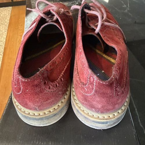 Franco Banetti Burgundy Suede Wingtip Brogue Oxford Derby Shoes, size 43