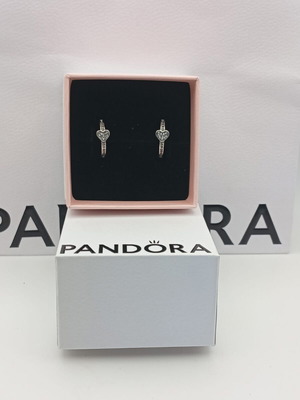 Pandora сребърни обеци като нови с кутия