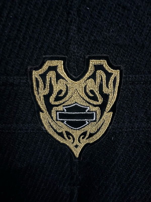 Harley Davidson wool jacket like new, black with gold embroidery