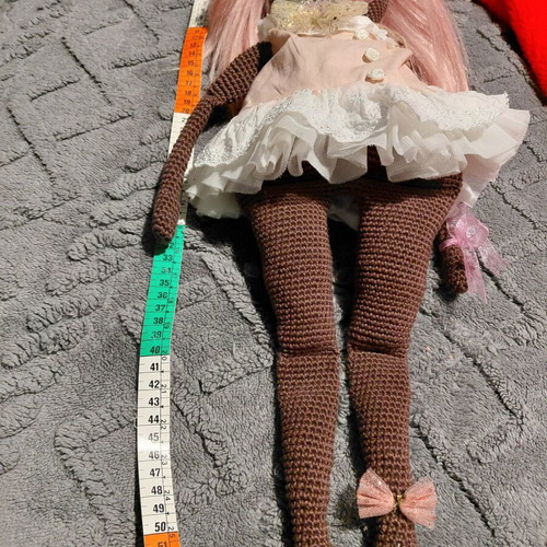Handmade crochet amigurumi doll new with lace dress