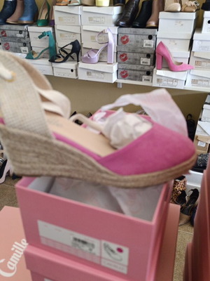 Pink platform espadrille
