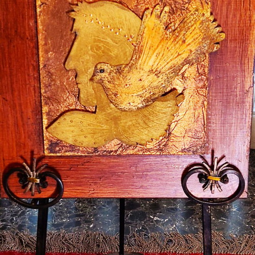 Relief artwork Errea.m 40x40 cm like new, mixed media