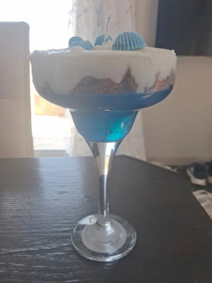Handmade soy candle with Ocean scent in tall glass