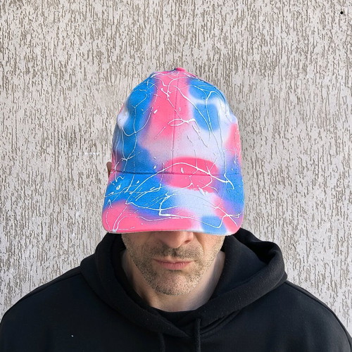 Handmade graffiti style painted hat new, colorful, one size