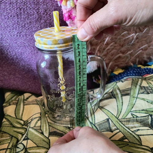 Yellow mug with basket used