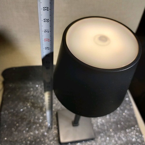 Table lamp black LED used, 30 cm, working