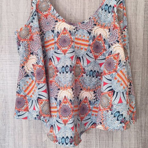 Zara top like new, colorful with straps and bow