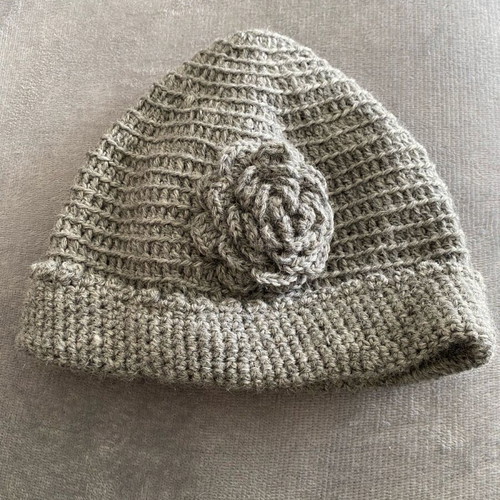 Knitted hat new, handmade, gray
