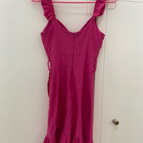 Mini dress pink like new, fuchsia with zipper