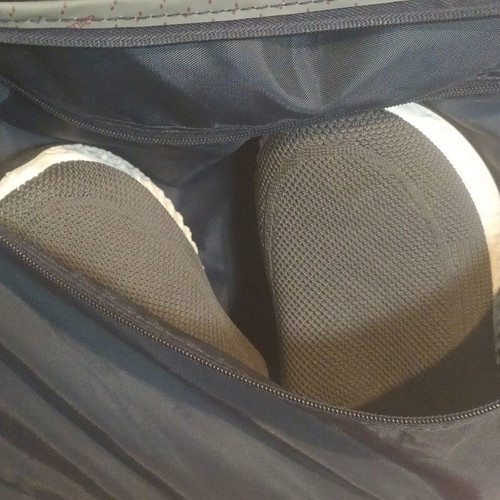 Samsonnite suit bag like new, blue fabric and leather suitcase