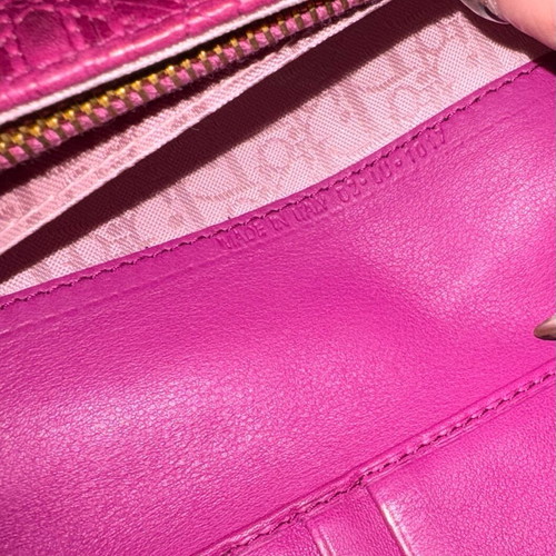 Christian Dior purple leather wallet with gold D I O R logo like new
