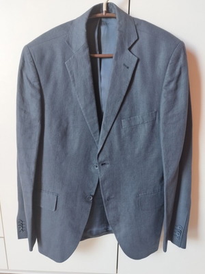Linen jacket like new, size 50, sky blue-gray