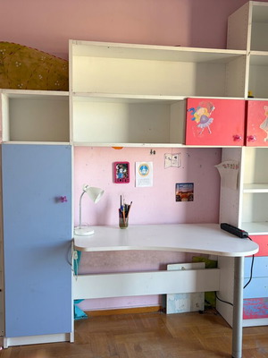 Σετ βιβλιοθήκης και γραφείου Modeco για παιδικό δωμάτιο μεταχειρισμένο με καρέκλα