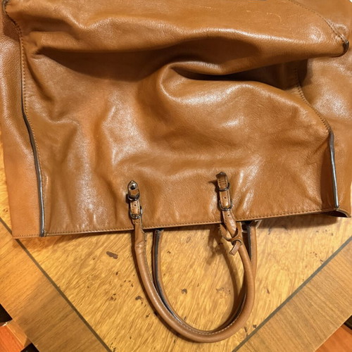 Balenciaga Paris leather tote shoulder bag, tan