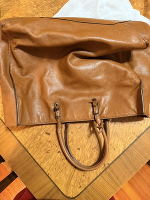 Balenciaga Paris leather tote shoulder bag, tan