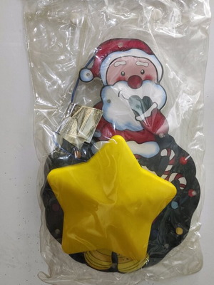 Santa Claus XMAS led Christmas decoration with wreath and led function