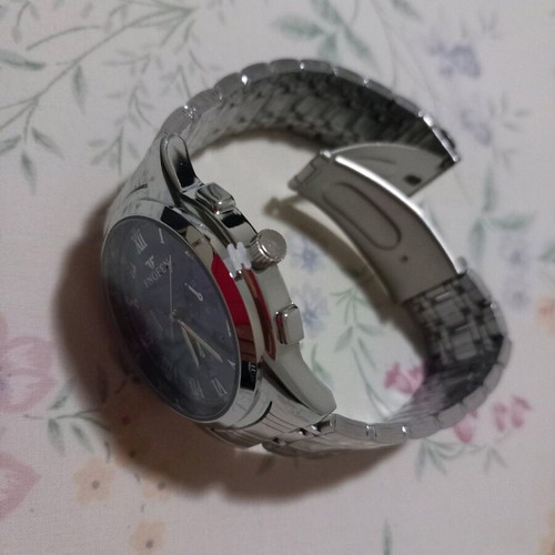 Men's watch new with silver bracelet, 35mm blue dial, stainless steel