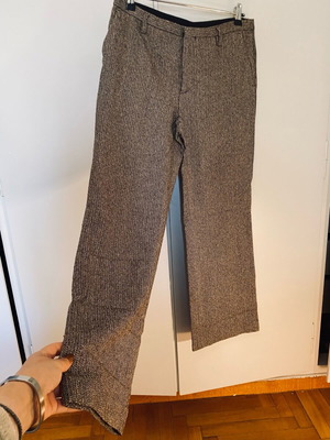 Zara παντελόνι καφέ, 42% μετάξι και 36% μαλλί, σε ίσια γραμμή, σαν καινούργιο