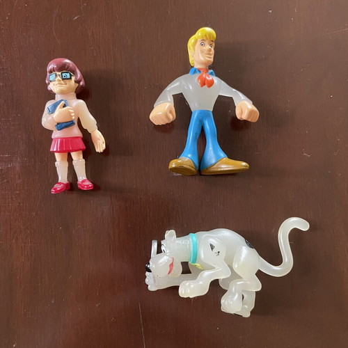 Scooby-Doo vintage figure set, Fred, Velma, Scooby glow in the dark
