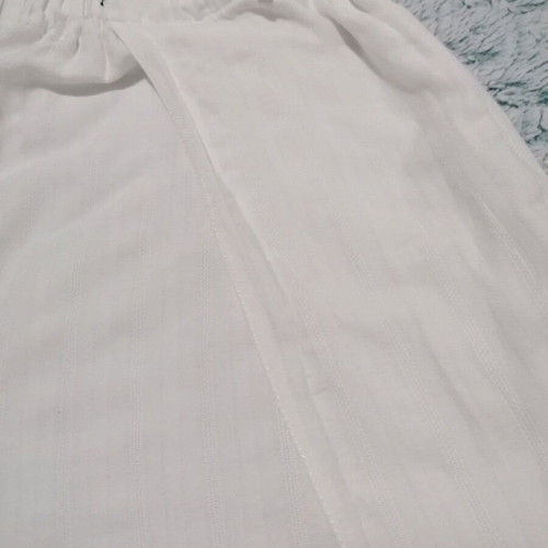 White zip culottes used, size M, with front slit and elastic waist