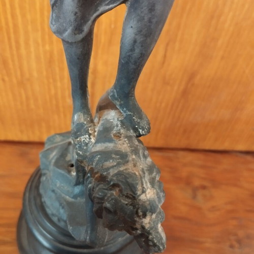 Metal figurine, approximately 35 cm tall