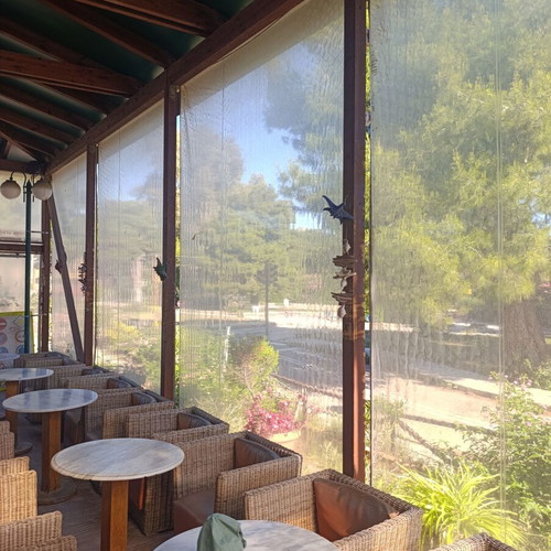 Pergola kiosk used, set of 3 with awnings and ground lights