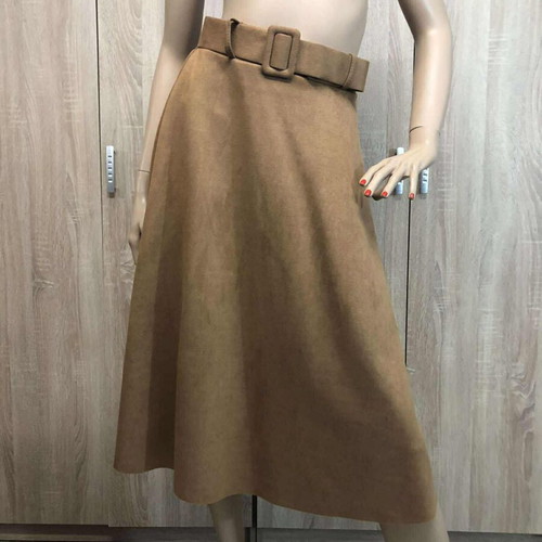 Zara Basic skirt new, size M, brown with belt