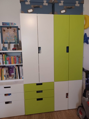 IKEA Småstad Stuva children's wardrobes set like new, white and green