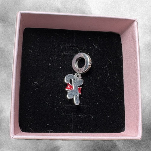 Festive Candy Cane Charm like new, multicolor and silver