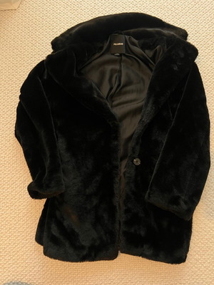 Pull & Bear long fur coat new, black