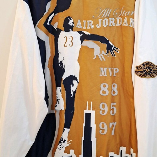 Jordan All Star Varsity Jacket Large like new, white and blue