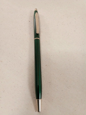 Erich Krauss pen thin used, deep green with black ink