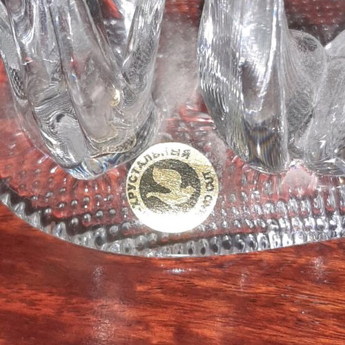 Napkin holder used, crystal swan-shaped
