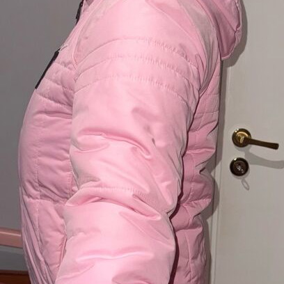Nike girls' pink puffer jacket, size S, age 11-13